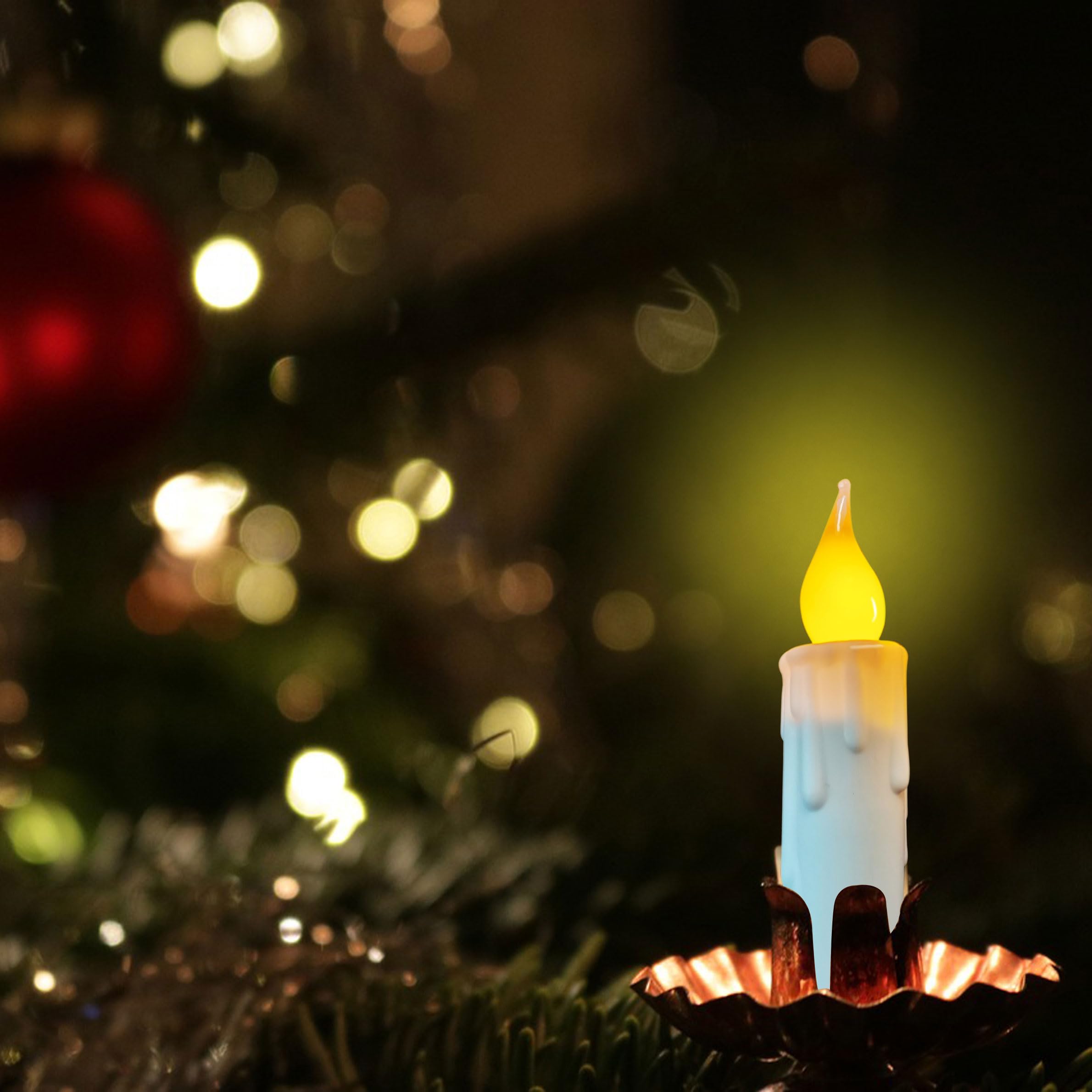 Flameless Short Taper Candles Battery Operated With Timer,White Battery Operated Taper Candles Flickering Flameless,6 Pcs Led Ca